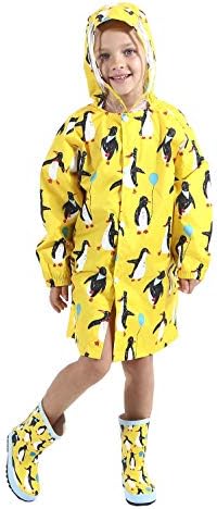 HTER Kids Cartoon Rain Poncho for Toddler Lightweight Durable Together rain Protection