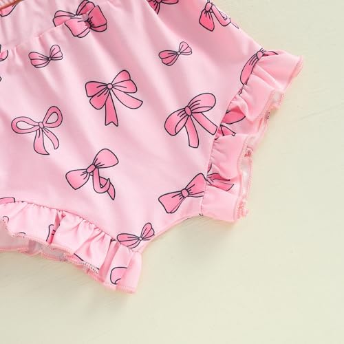 Brvxia Baby Girl Romper Shorts Set Summer Bow Print 0-18 Months