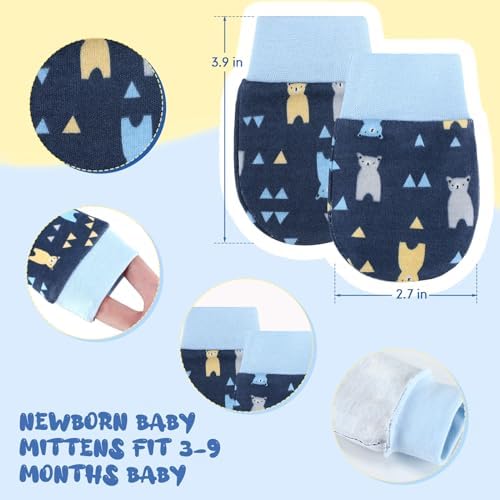 Geyoga 6 Pair Newborn Baby Mittens No Scratch