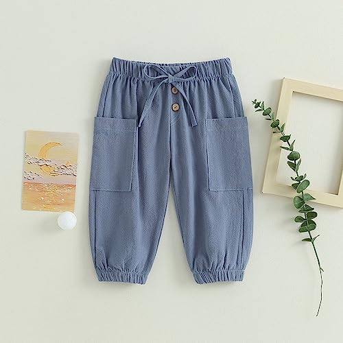 Toddler Boys Cotton Linen Joggers