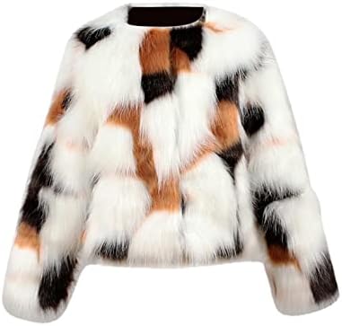 Moonker Girls Faux Fur leopard Print Winter Coat 3-8 Years