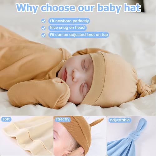 8-Piece Baby Adjustment Hats Set for Newborns