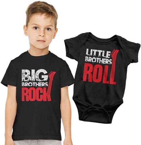 Matching Sibling Outfits Big Brother Little Brother Shirts Rock and Roll Siblings Set