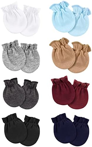 DRESHOW Baby mittens Soft Elastic 8 Pairs for 0-6 Months
