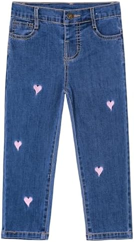 KIDSCOOL SPACE Baby Little Girls Washed Denim Jeans