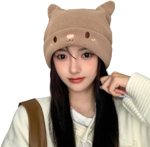 Essential Winter Essentials Cat-Ear Knit Hats for Women Kids