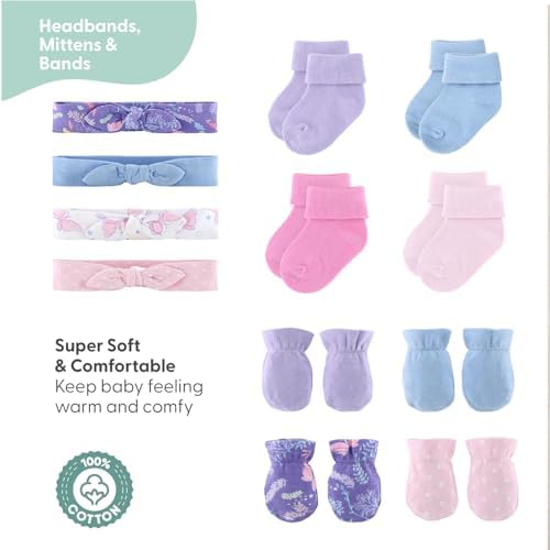 The Peanutshell Baby Layette Gift Set for Baby Girls - Purple Butterfly