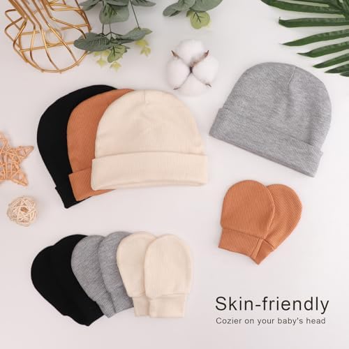 DRESHOW BQUBO Newborn Safety Hats Scratch-Mitigating Gloves