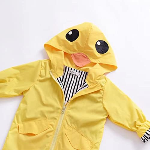 Admireme Toddler Cute Cartoon Yellow Raincoat Jacket for Boys and Girls
