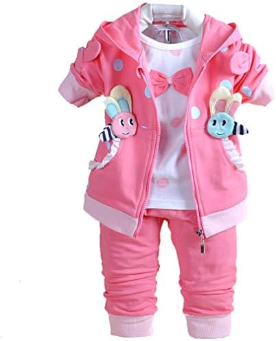 Yao 6M-4Y Baby Girl Hoodie T-Shirt Set