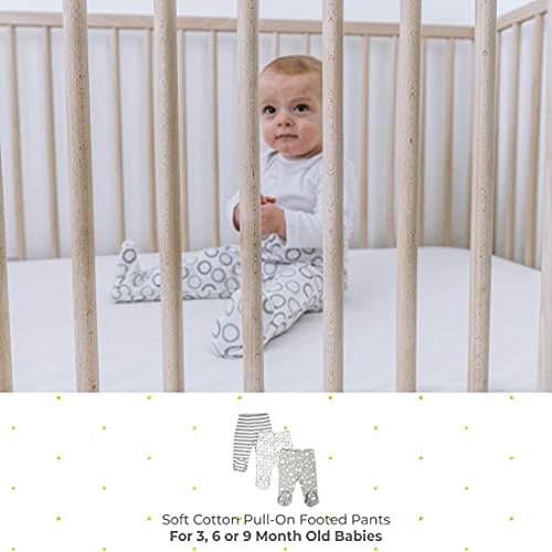 Spasilk Baby Boys 3-Pack Cotton Pull-On Footed Pants