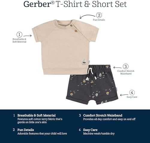 Gerber Baby Boys T-Shirt Shorts Set