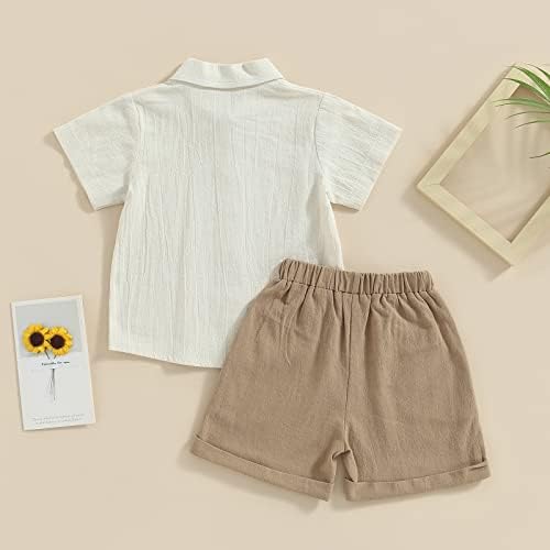 Qualitykaruedoo Toddler Boy Cotton Linen Shorts Set