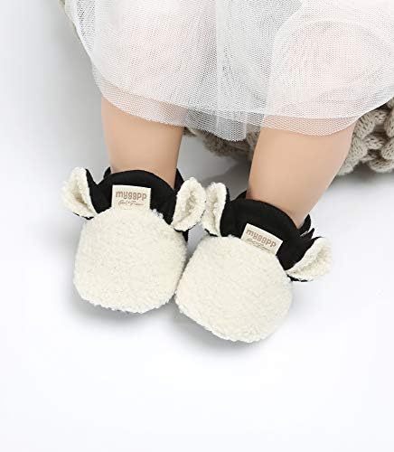 Ohwawadi Cozy Fuzzy Baby Slippers for Crawlers Walkers