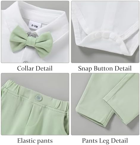 YALLET Baby Boys Formal Suit 0-24gentleman outfitSet