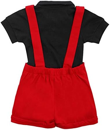 IBTOM CASTLE First Birthday Cake Smash Bowtie Romper for Baby Boys Tuxedo