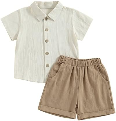 Qualitykaruedoo Toddler Boy Cotton Linen Shorts Set