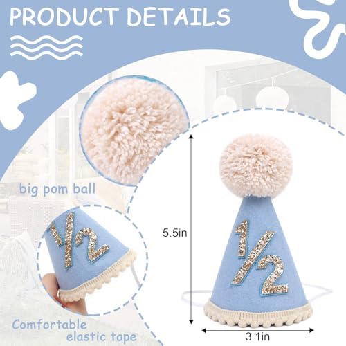 Six Months Half Birthday Cone Hat for Babies