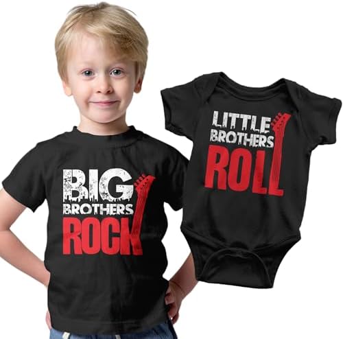 Matching Sibling Outfits Big Brother Little Brother Shirts Rock and Roll Siblings Set