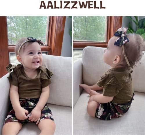 Aalizzwell Baby Girls Ribbed Bodysuit Bloomers for Summer