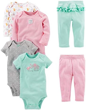 Simple Joys by Carters Baby Girls 6-Piece Bodysuit Pants Set