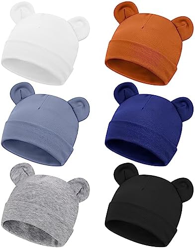 Toulite Bear Ears Preemie Hats - Soft Warm 6-Piece Set