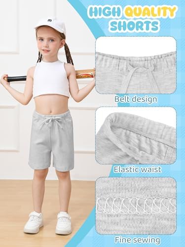 Ruisita 3-Pack Unisex Baby Toddler Cotton Shorts with Drawstring