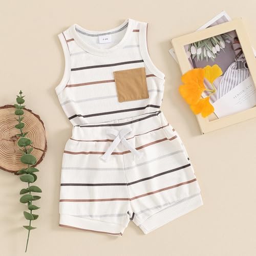 Cute Newborn Boy Summer Outfit - Tank Tops Shorts