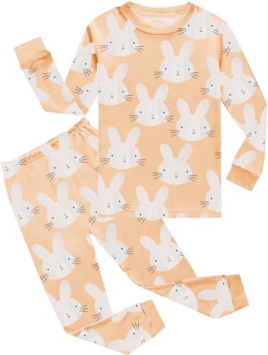 DDSOL Toddler Girls Pajama Set with Cartoon Graphics