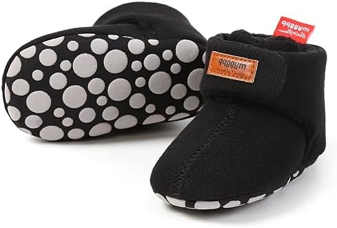 E-FAK Newborn Baby Cozy Fleece Booties with Grippers for Winter