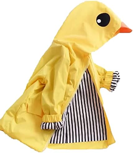 Admireme Toddler Cute Cartoon Yellow Raincoat Jacket for Boys and Girls