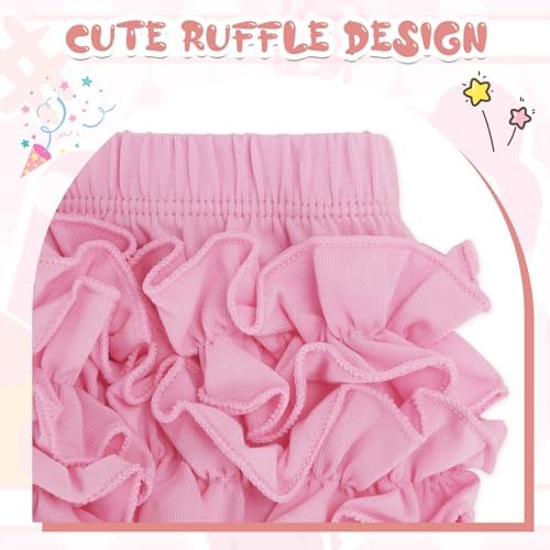 Durio Baby Bloomers for Toddler Girls - Soft Ruffle Diaper Cover Set