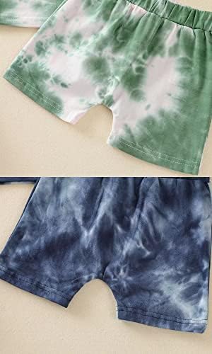 Coolago Tie Dye Toddler Boy Summer Outfits 4-Piece Set