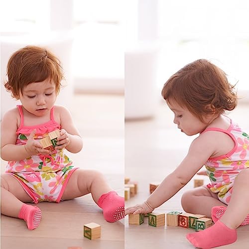 SkiBeaut 12 Pairs Toddler Non Slip Socks for Kids