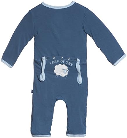 KicKee Pants Little Boys Holiday Applique Coverall - Twilight Year of the Sheep