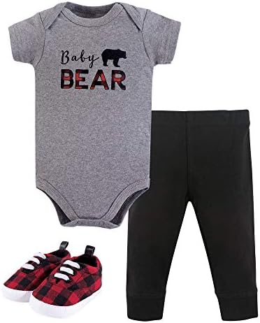 Little Treasure Unisex Cotton Bodysuit Pants Shoes Set