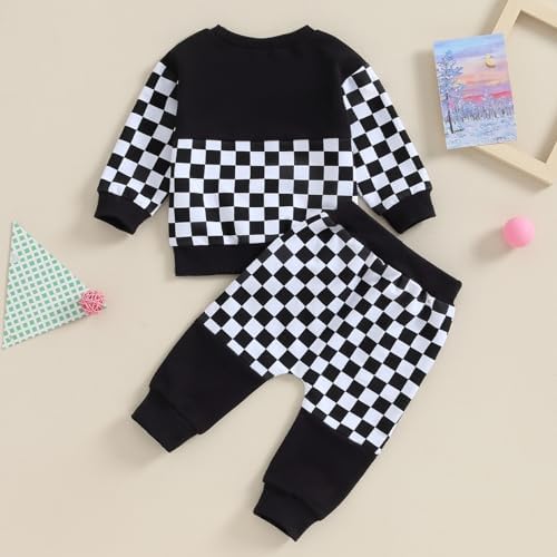 Adorable Toddler Clothing Set Checkered Overalls for Winter Fall