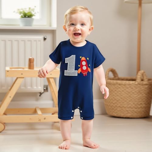 Space RocketRomper for 1st Birthday