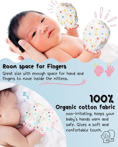 RATIVE No Scratch Mittens Caps for Newborn Boys