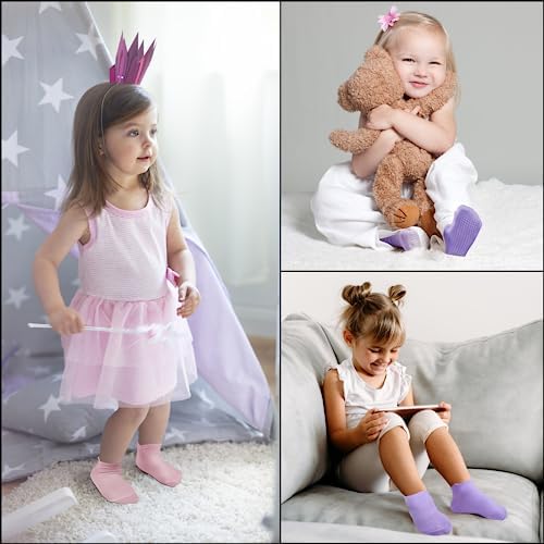 SkiBeaut 12 Pairs Toddler Non Slip Socks for Kids