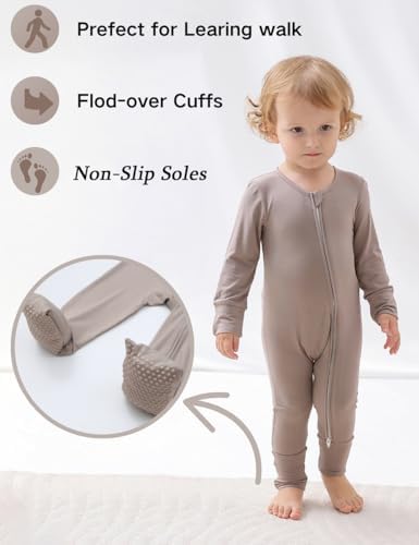 Bamboo Baby Romper with Mittens for Safe Cot Sleep