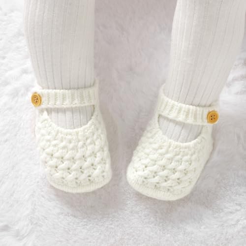 Opewod Baby Booties Soft Warm Hand Knit Socks Shoes for Newborn