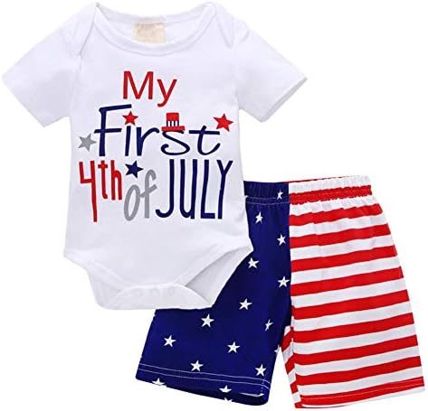 XFGLCK 4th of July Newborn Shorts Set