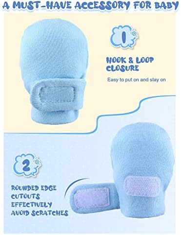 Newcotte Adjustable Baby Mittens for Newborns