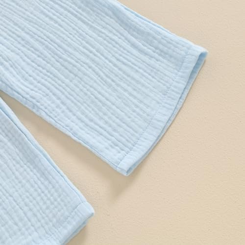 Honganda Toddler Girl Summer 2-Piece Ruffle Crop Top and Pants Set