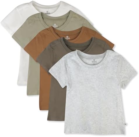 HonestBaby Unisex-Baby 5-Pack Short Sleeve T-Shirts