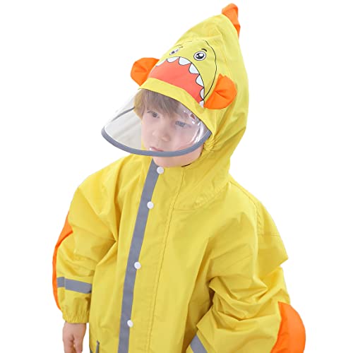Fewlby Toddler Waterproof jackets for rain - Detachable hood with raglan sleeves