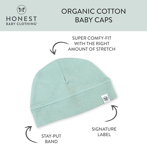 HonestBaby Organic Cotton Baby Caps 2-Pack