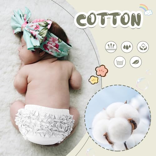 Durio Baby Bloomers for Toddler Girls - Soft Ruffle Diaper Cover Set