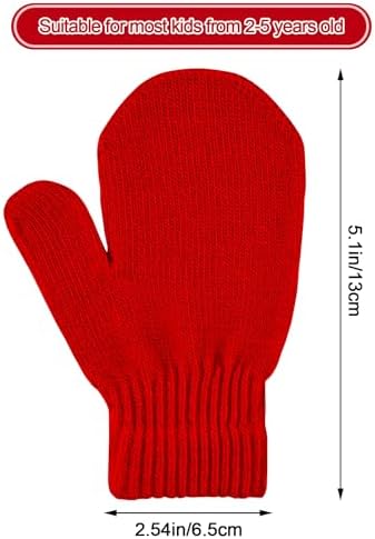 MENOLY 4 Pairs Toddler Magic Stretch Mittens Winter Warm Kids Knit Gloves